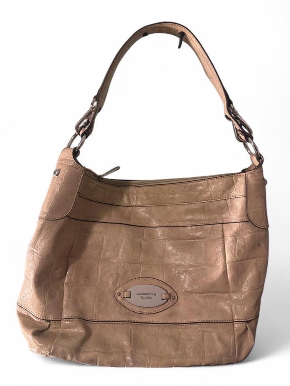 Liz Claiborne Beige-Tan Leather Shoulder Hobo